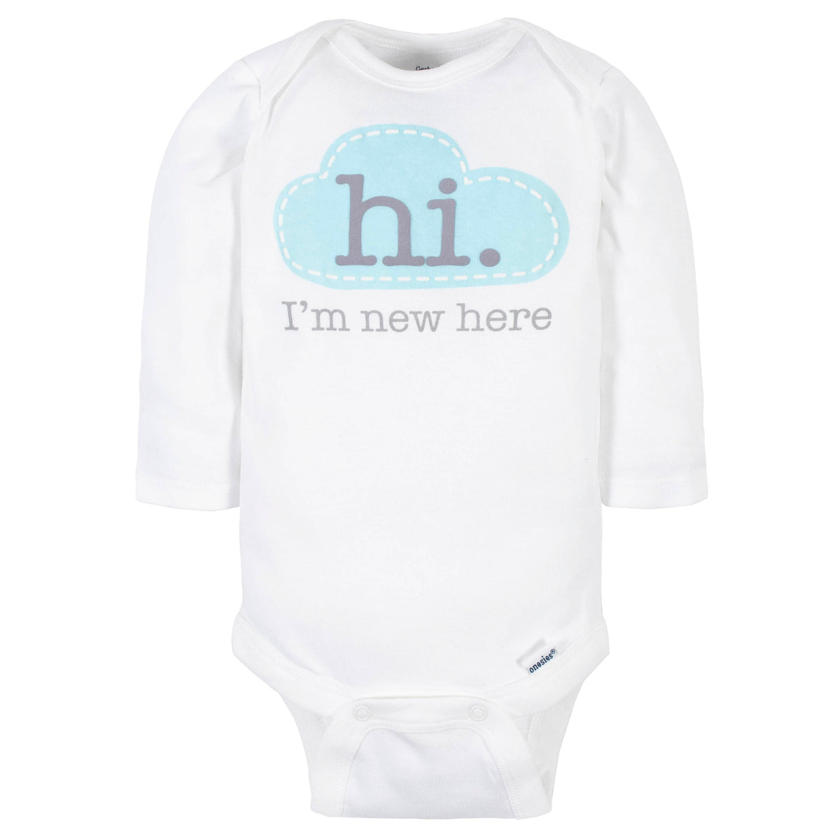 6-Pack Baby Neutral Words Long Sleeve Onesies Bodysuits, additional view 1