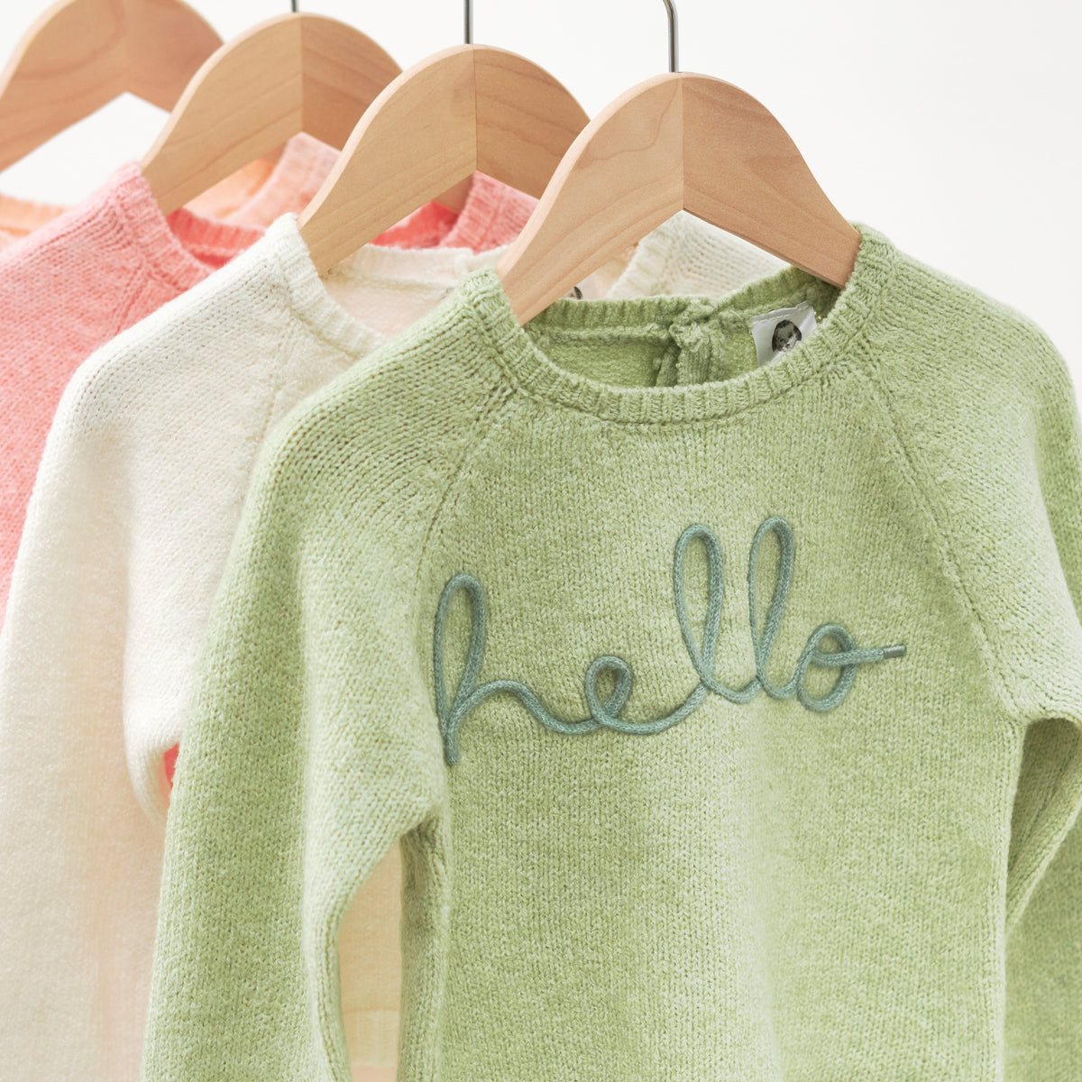 Infant & Toddler Girls Green Sweater With Tulle Trim, view 5