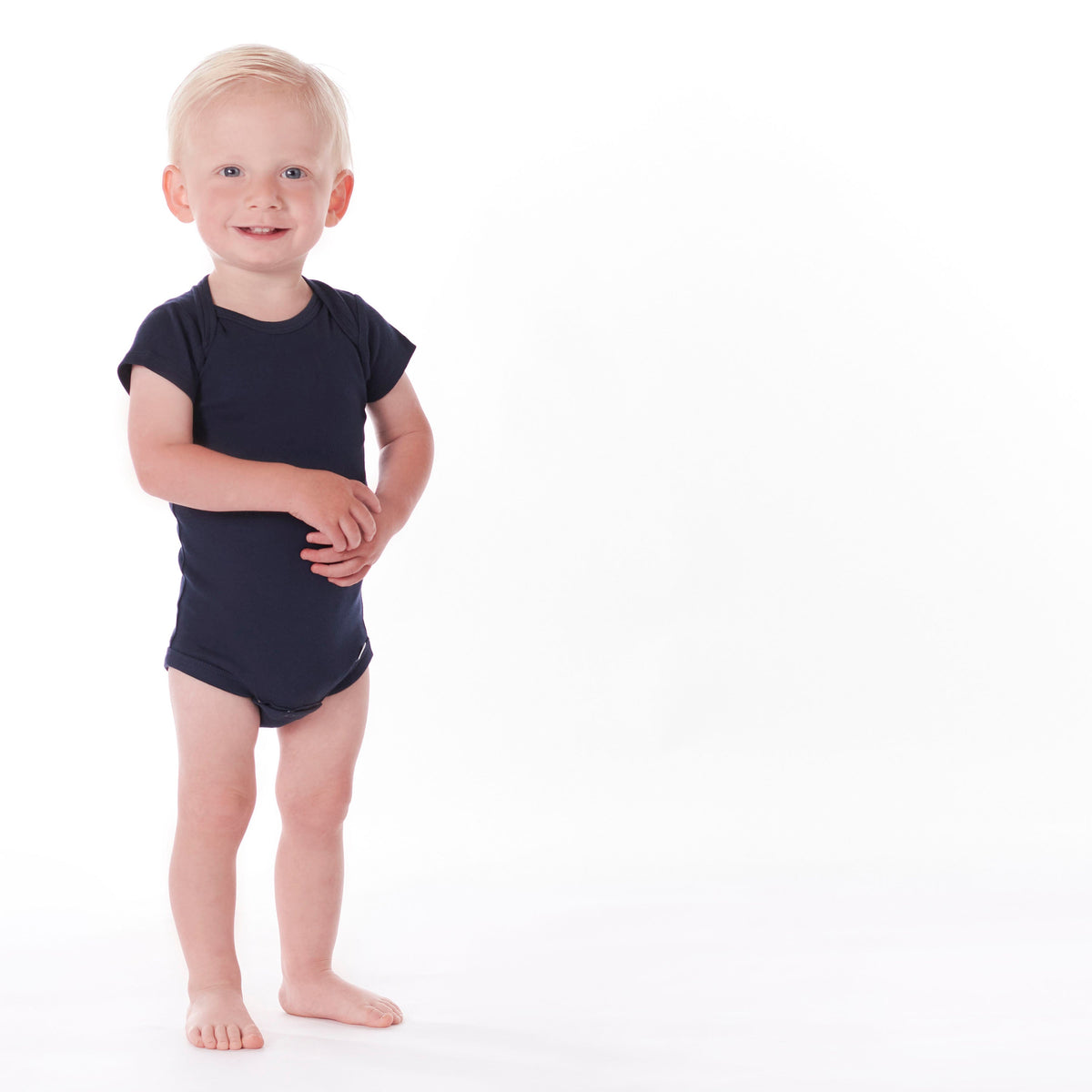 5-Pack Navy Premium Short Sleeve Onesies Bodysuits, lifestyle photo 1