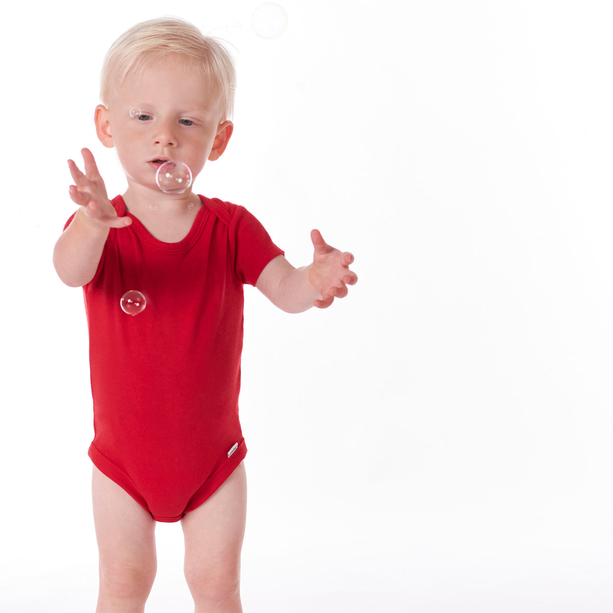 5-Pack Red Premium Short Sleeve Onesies Bodysuits, lifestyle photo 2