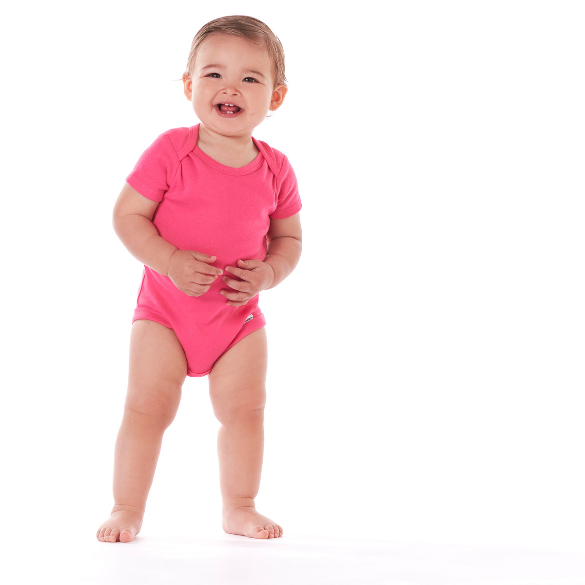 5-Pack Hot Pink Premium Short Sleeve Onesies Bodysuits, lifestyle photo 3