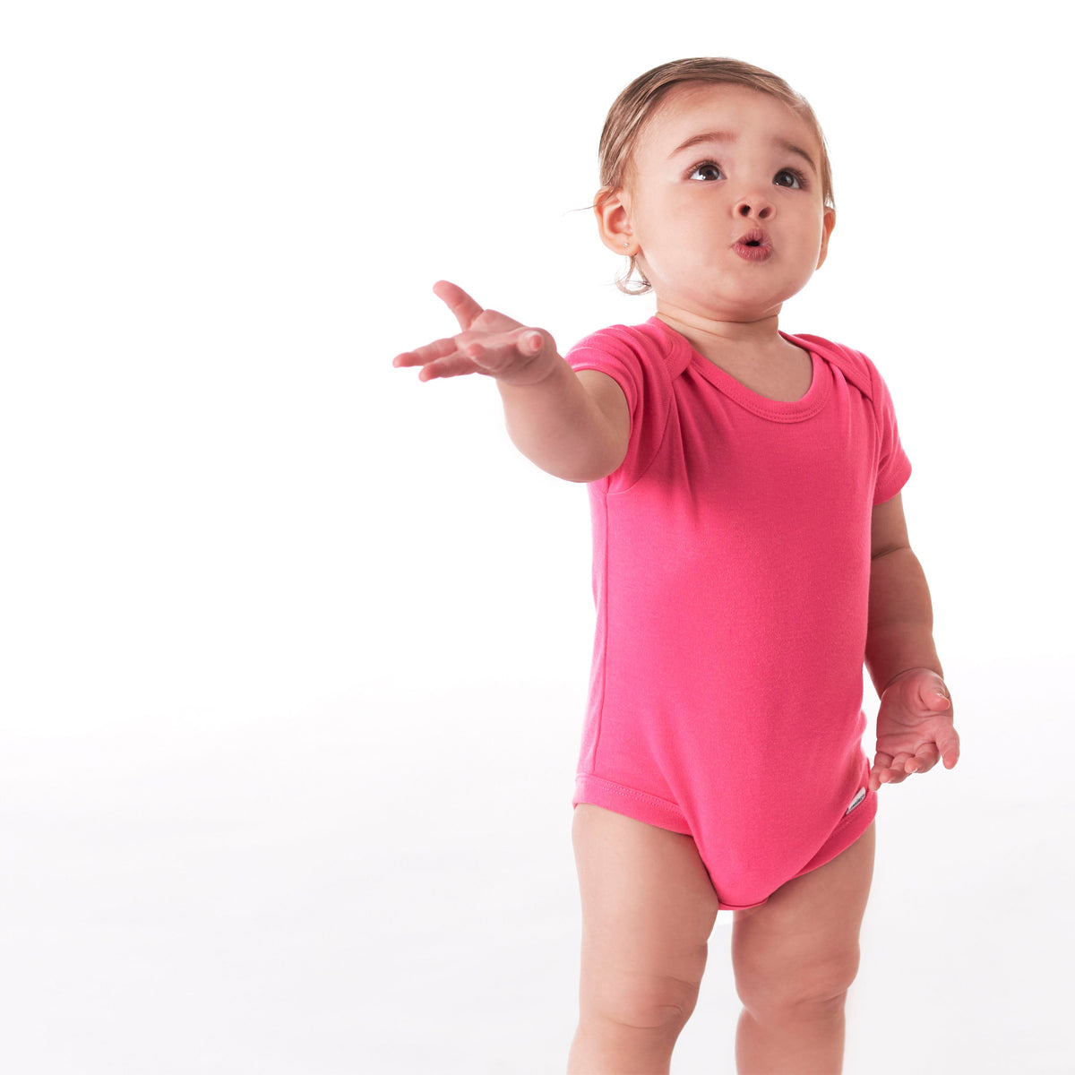 5-Pack Hot Pink Premium Short Sleeve Onesies Bodysuits, lifestyle photo 4