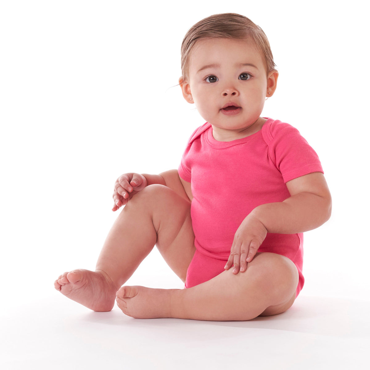 5-Pack Hot Pink Premium Short Sleeve Onesies Bodysuits, lifestyle photo 5
