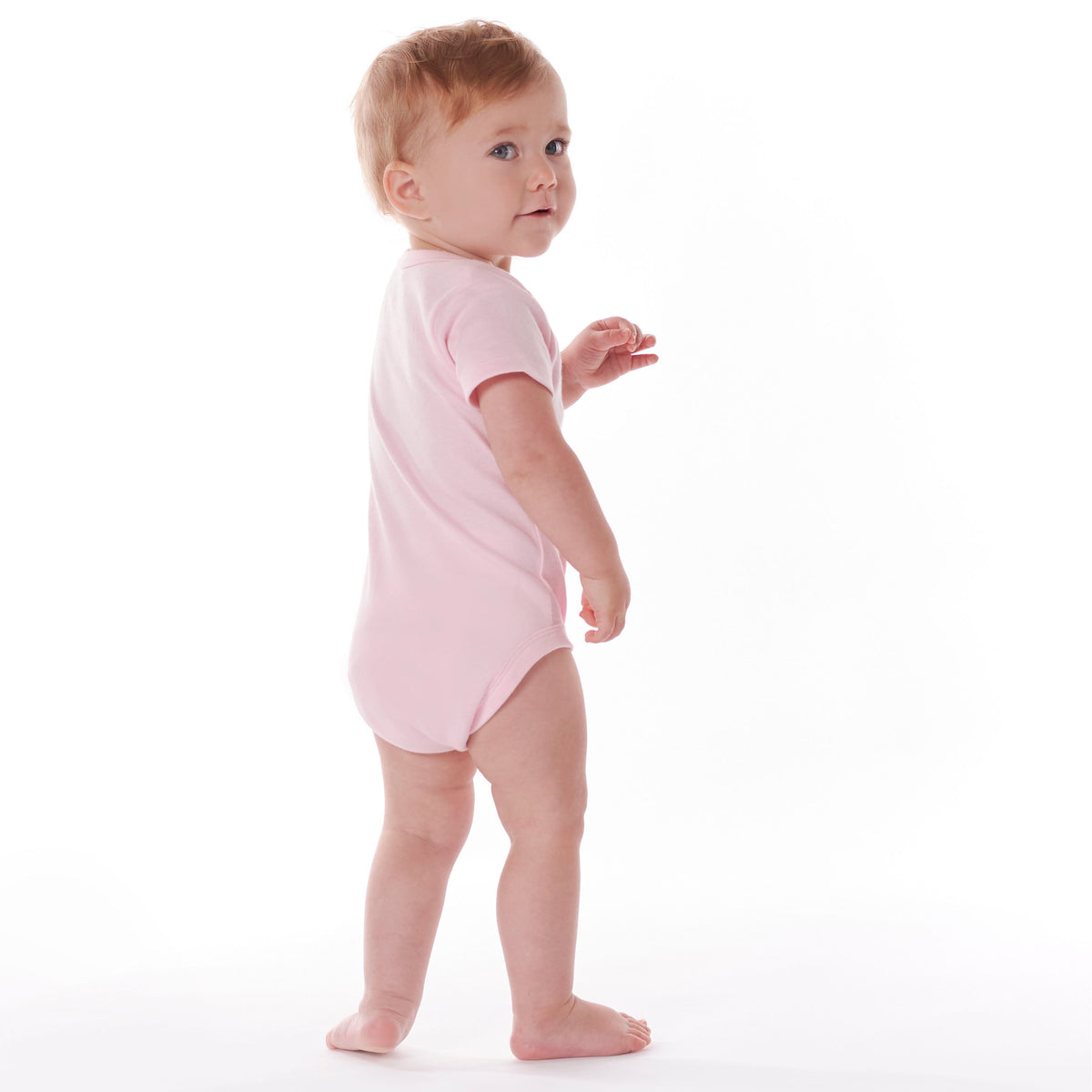 5-Pack Light Pink Premium Short Sleeve Onesies Bodysuits, lifestyle photo 3