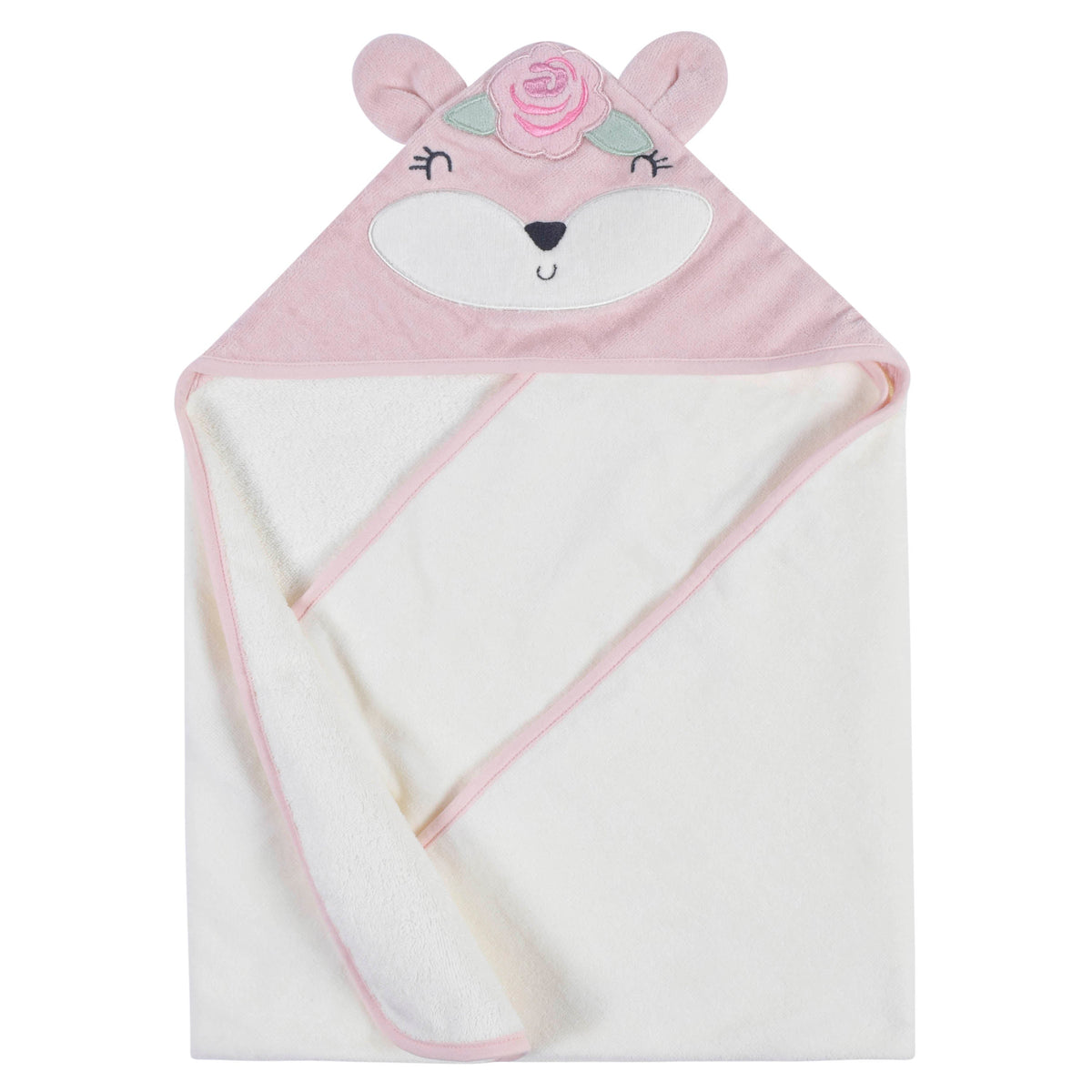 10-Piece Baby Girls Fox Hooded Towel, Robe, & Washcloths Set, additional view 4