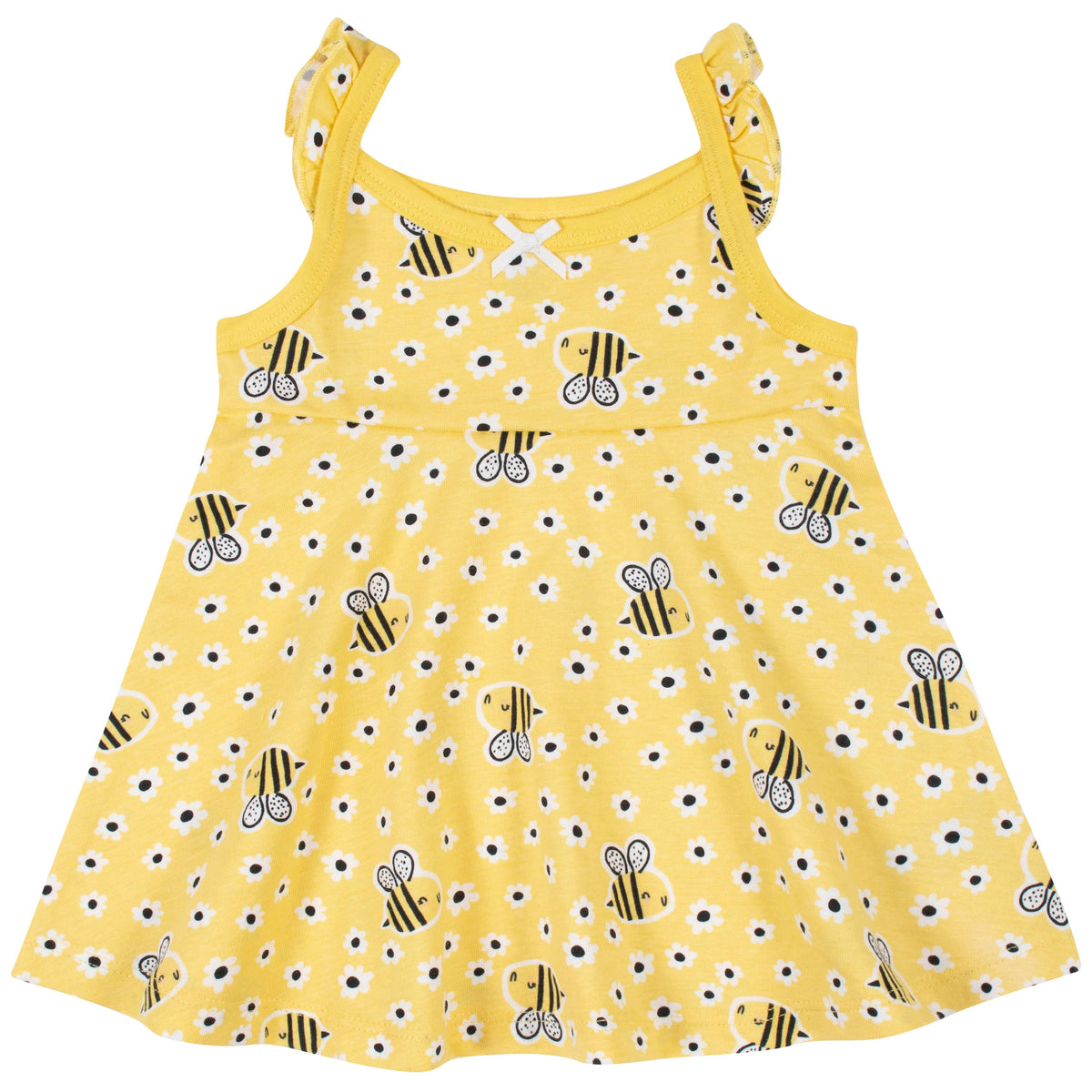 3-Piece Baby & Toddler Girls Bee Garden Dress, Diaper Cover & Sun Hat Set, additional view 1