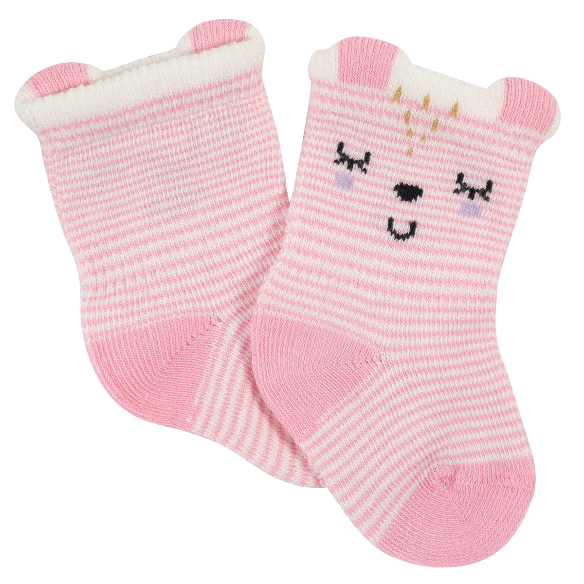 6-Pack Baby Girls Bunny Ballerina Wiggle-Proof Jersey Crew Socks, additional view 2