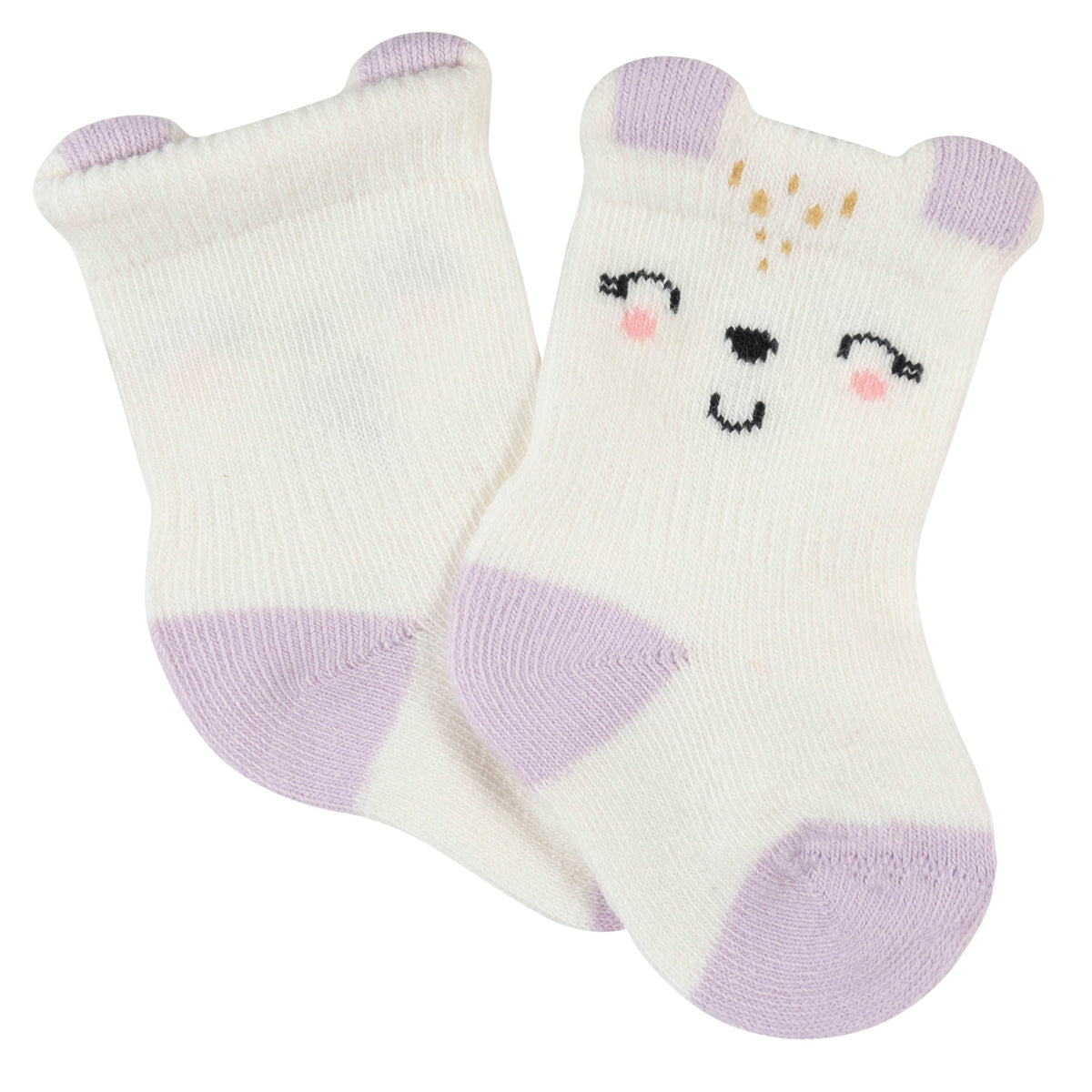 6-Pack Baby Girls Bunny Ballerina Wiggle-Proof Jersey Crew Socks, additional view 3