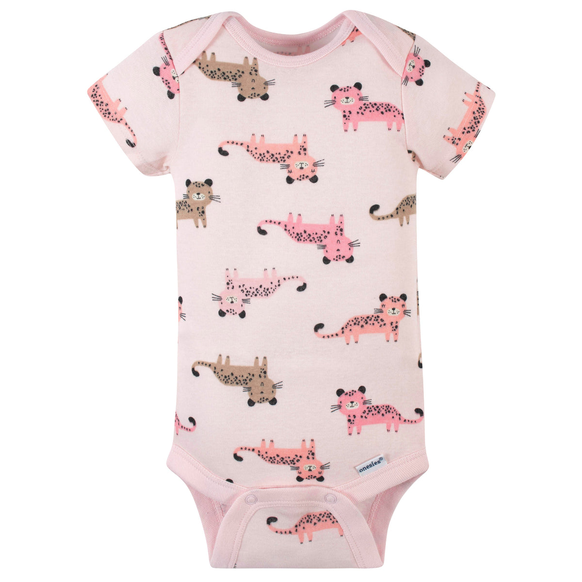 8-Pack Baby Girls Leopard Short Sleeve Onesies Bodysuits, additional view 3