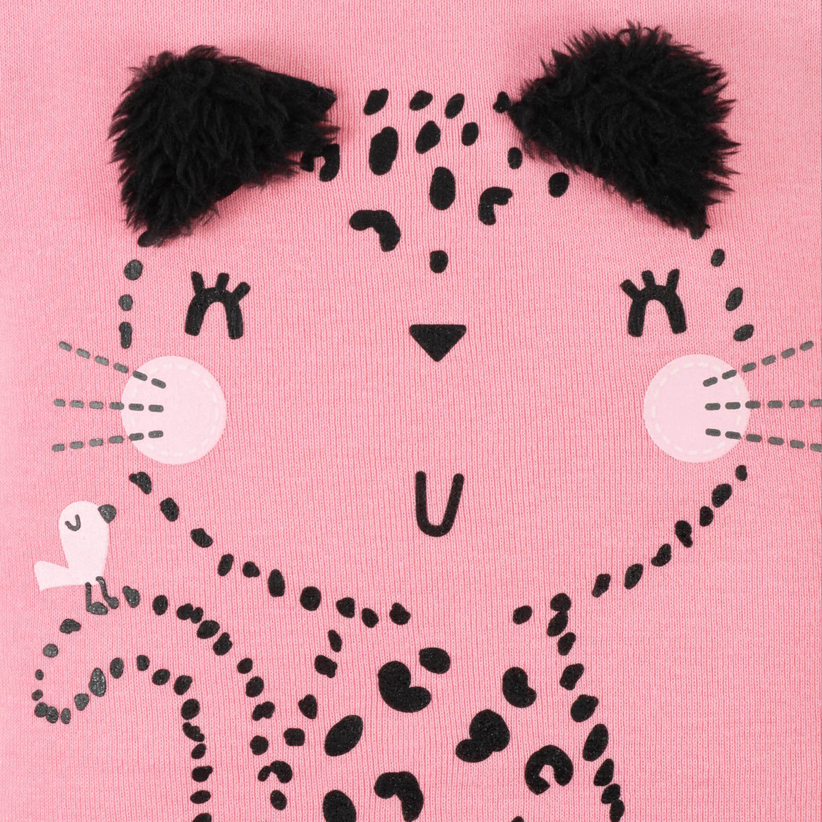 8-Pack Baby Girls Leopard Short Sleeve Onesies Bodysuits, close-up detail 1
