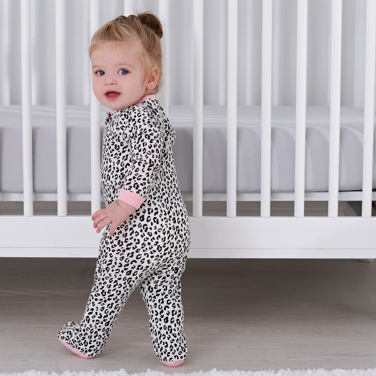 4-Pack Baby Girls Leopard Sleep 'N Plays, lifestyle photo 1