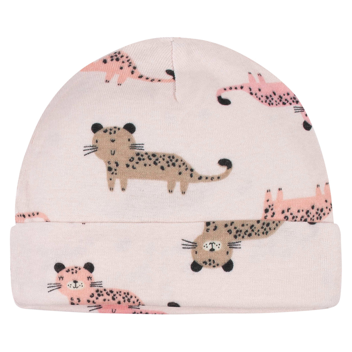 4-Pack Baby Girls Leopard Caps, additional view 2