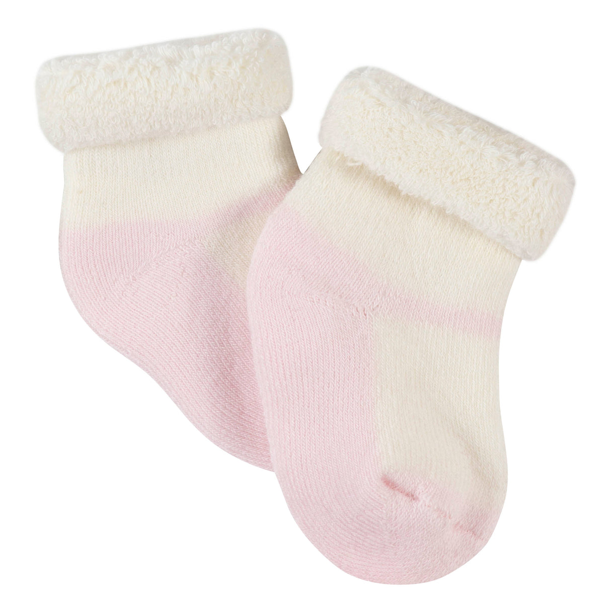 6-Pack Baby Girls Pink Ballerina Wiggle-Proof Terry Bootie Socks, additional view 2