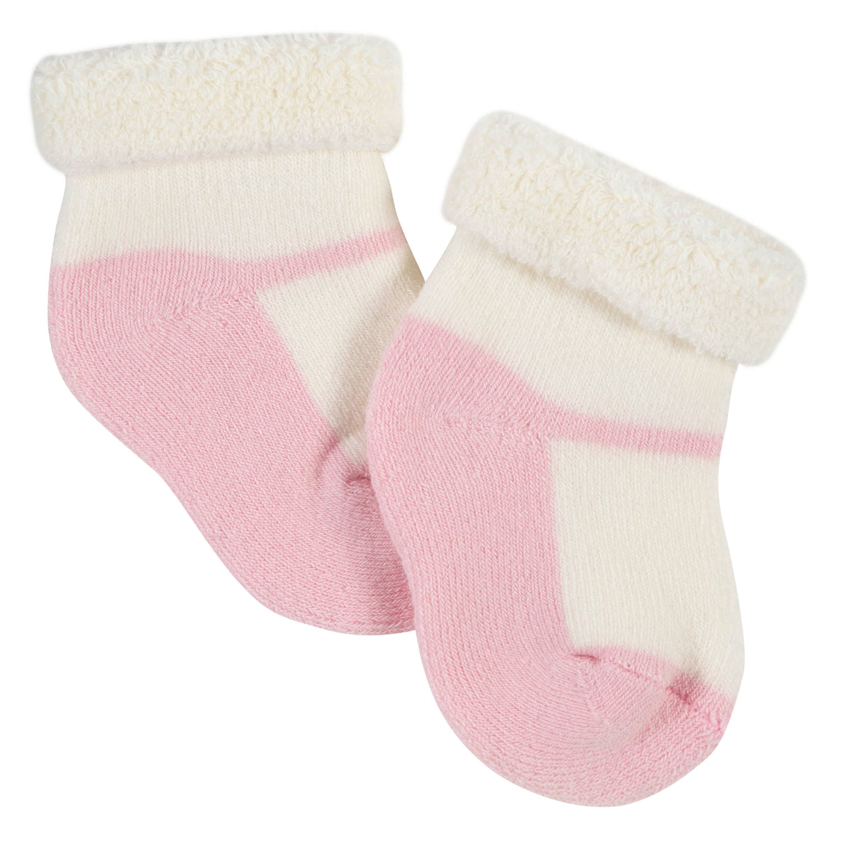 6-Pack Baby Girls Pink Ballerina Wiggle-Proof Terry Bootie Socks, additional view 3