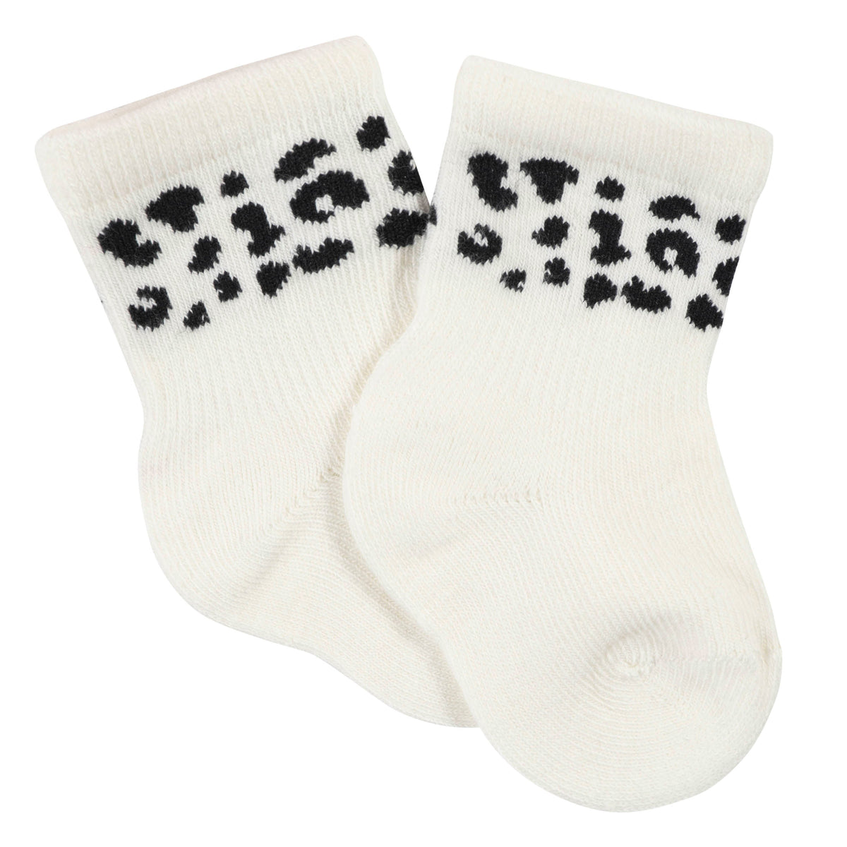6-Pack Baby Girls Leopard Wiggle-Proof Jersey Crew Socks, additional view 4