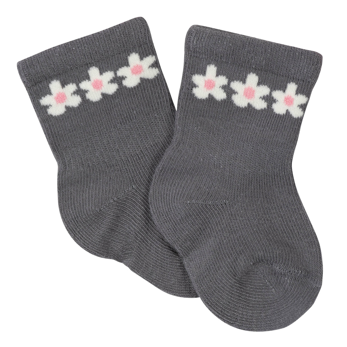 6-Pack Baby Girls Leopard Wiggle-Proof Jersey Crew Socks, additional view 6