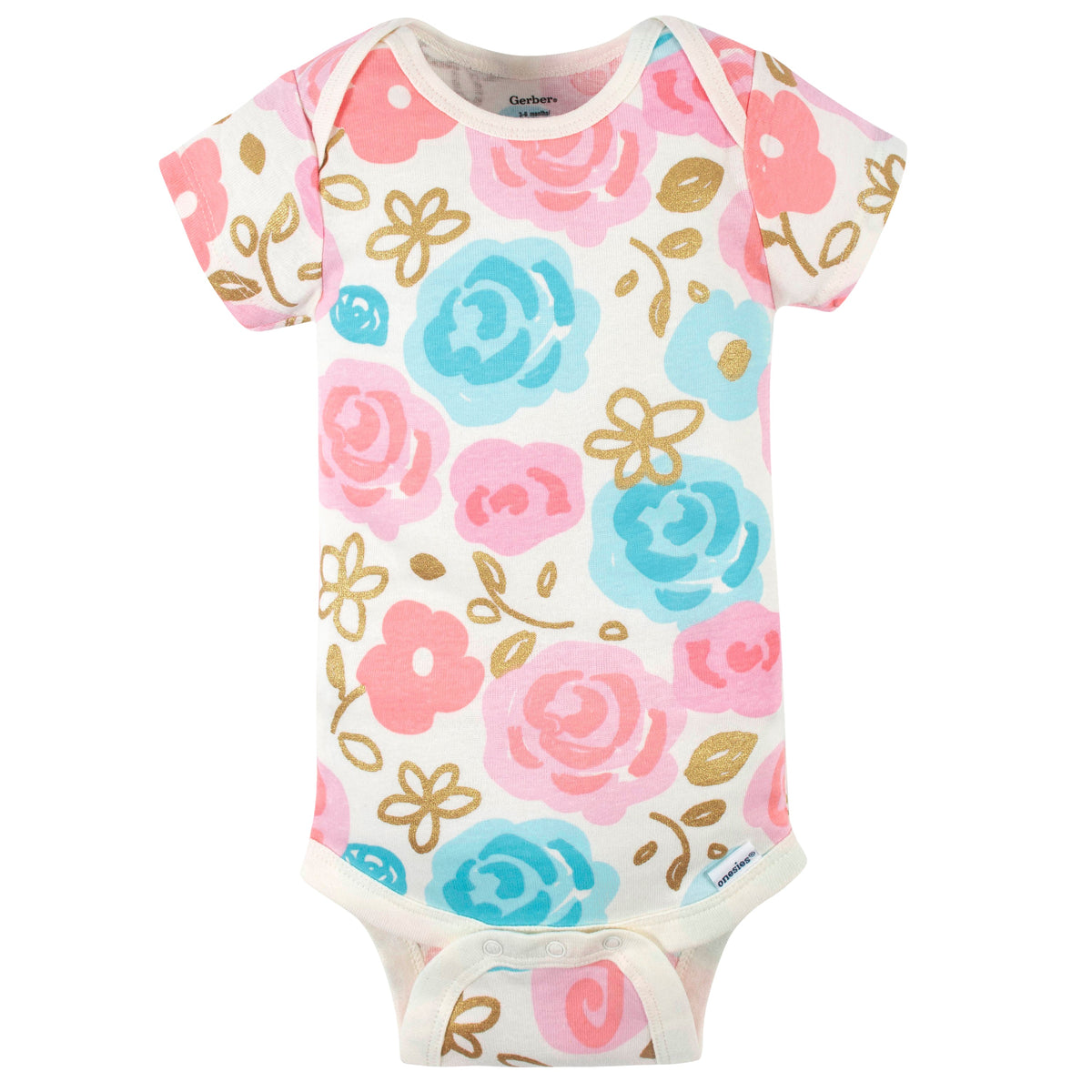 4-Pack Baby Girls Princess Short Sleeve Onesies Brand Bodysuits, additional view 2
