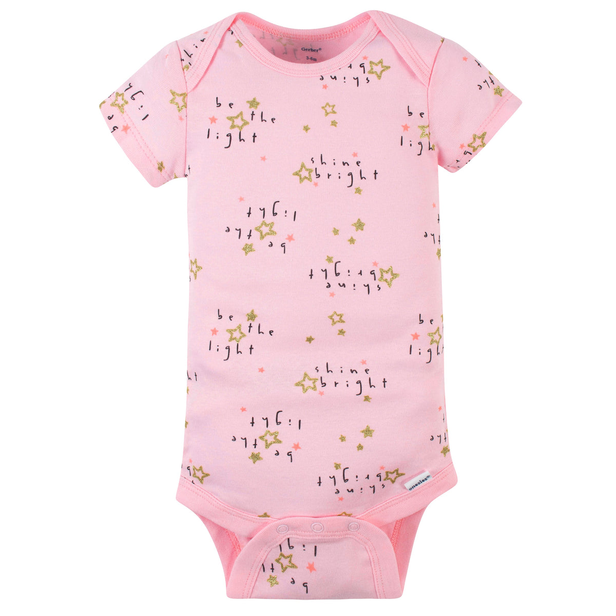 4-Pack Baby Girls Princess Short Sleeve Onesies Brand Bodysuits, additional view 3