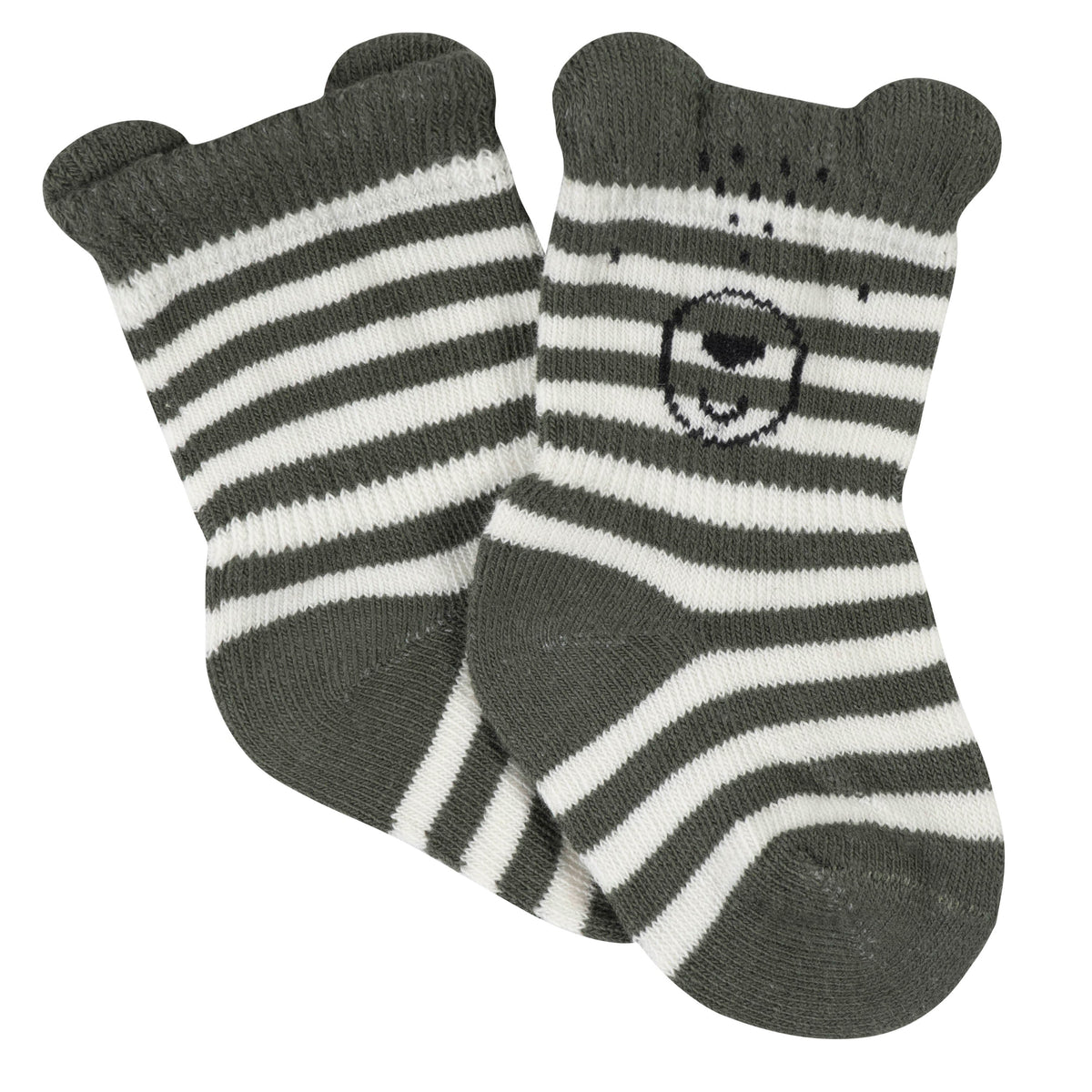 6-Pack Baby Boys Bear Wiggle-Proof Jersey Crew Socks, additional view 2