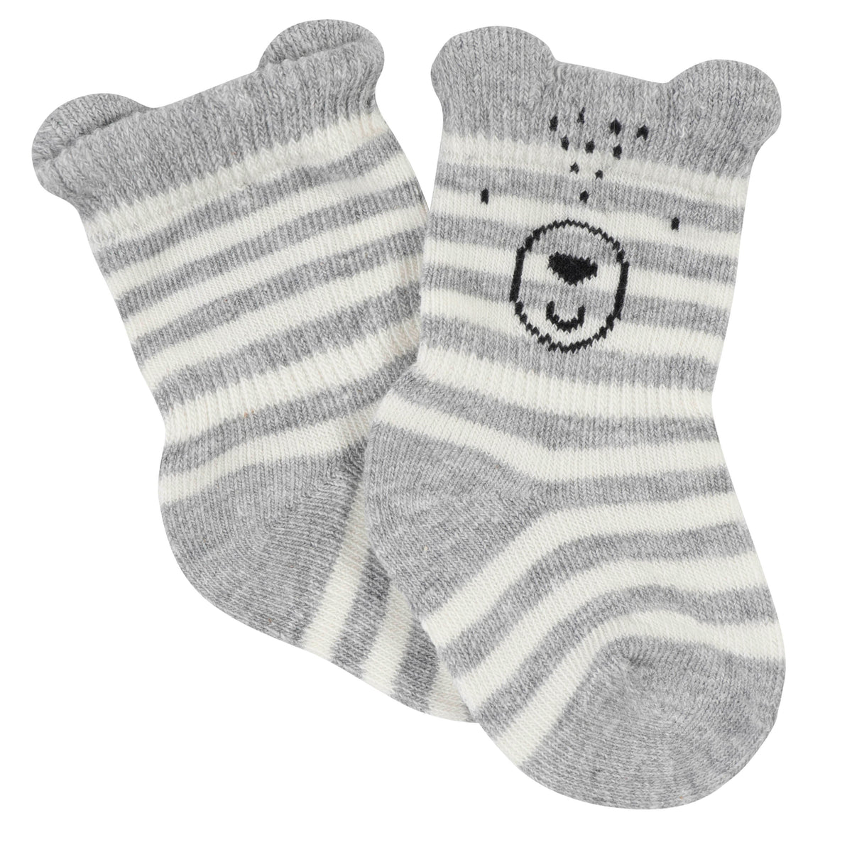 6-Pack Baby Boys Bear Wiggle-Proof Jersey Crew Socks, additional view 3