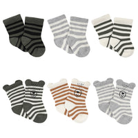 6-Pack Baby Boys Bear Wiggle-Proof™ Jersey Crew Socks