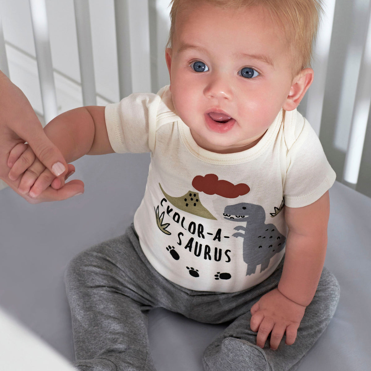 4-Piece Baby Boys Dino Outfit Set, lifestyle photo 2