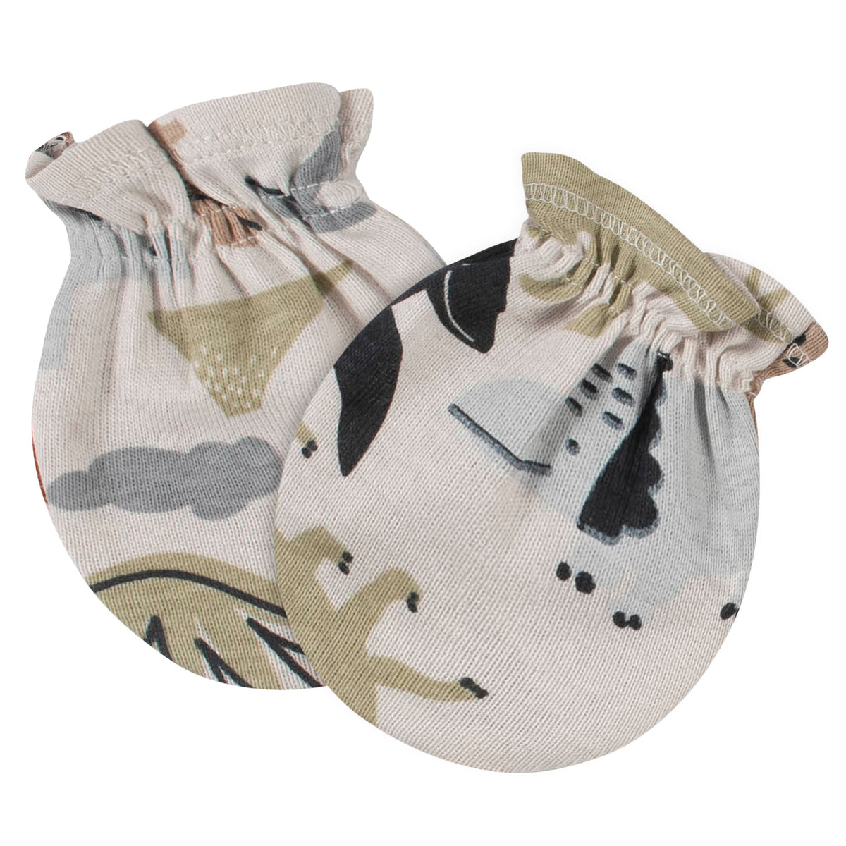 8-Piece Baby Neutral Dino Caps & Mittens Set, additional view 1