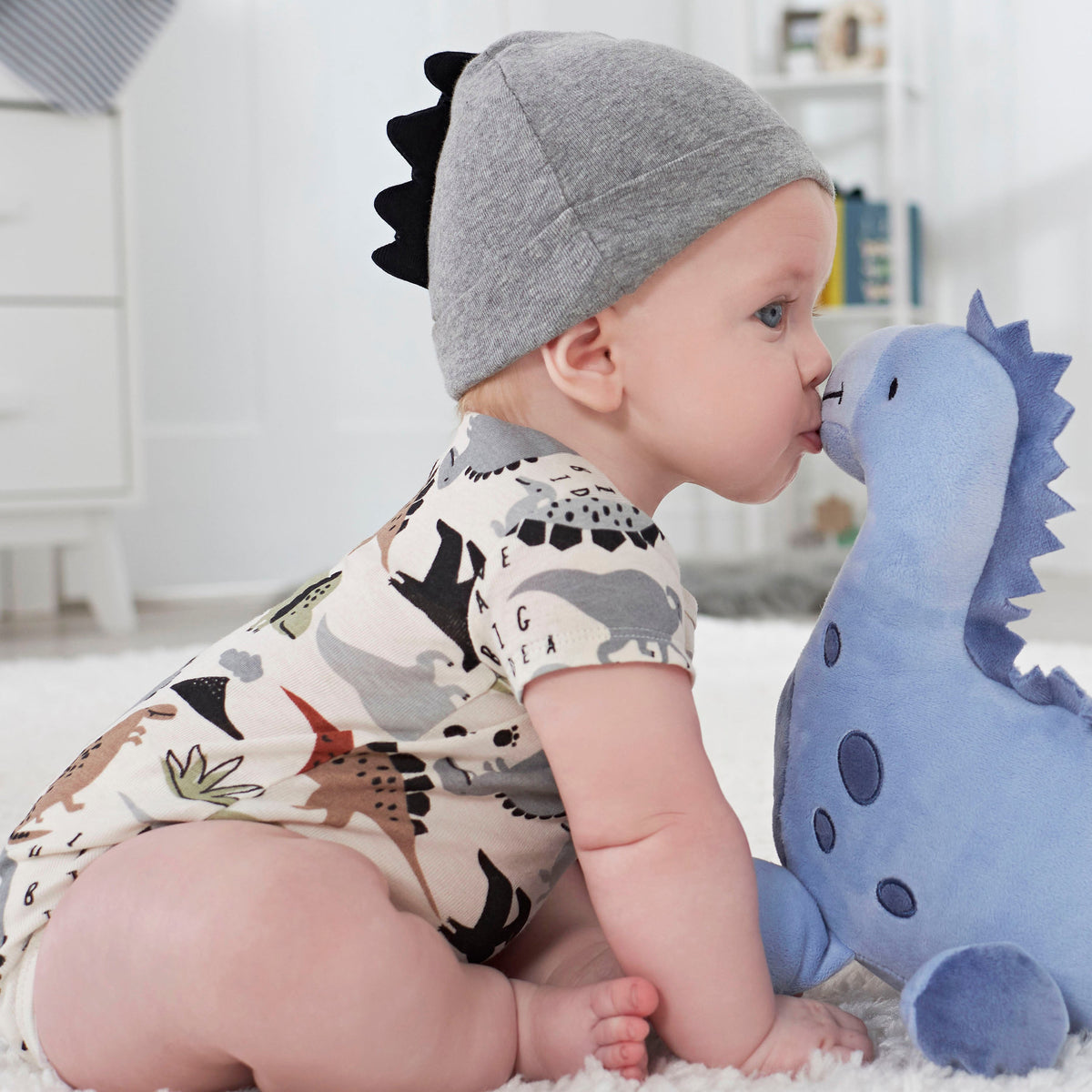 4-Pack Baby Boys Dino Caps, lifestyle photo 1