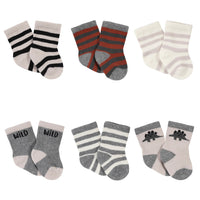 6-Pack Baby Boys Dino Wiggle-Proof™ Jersey Crew Socks