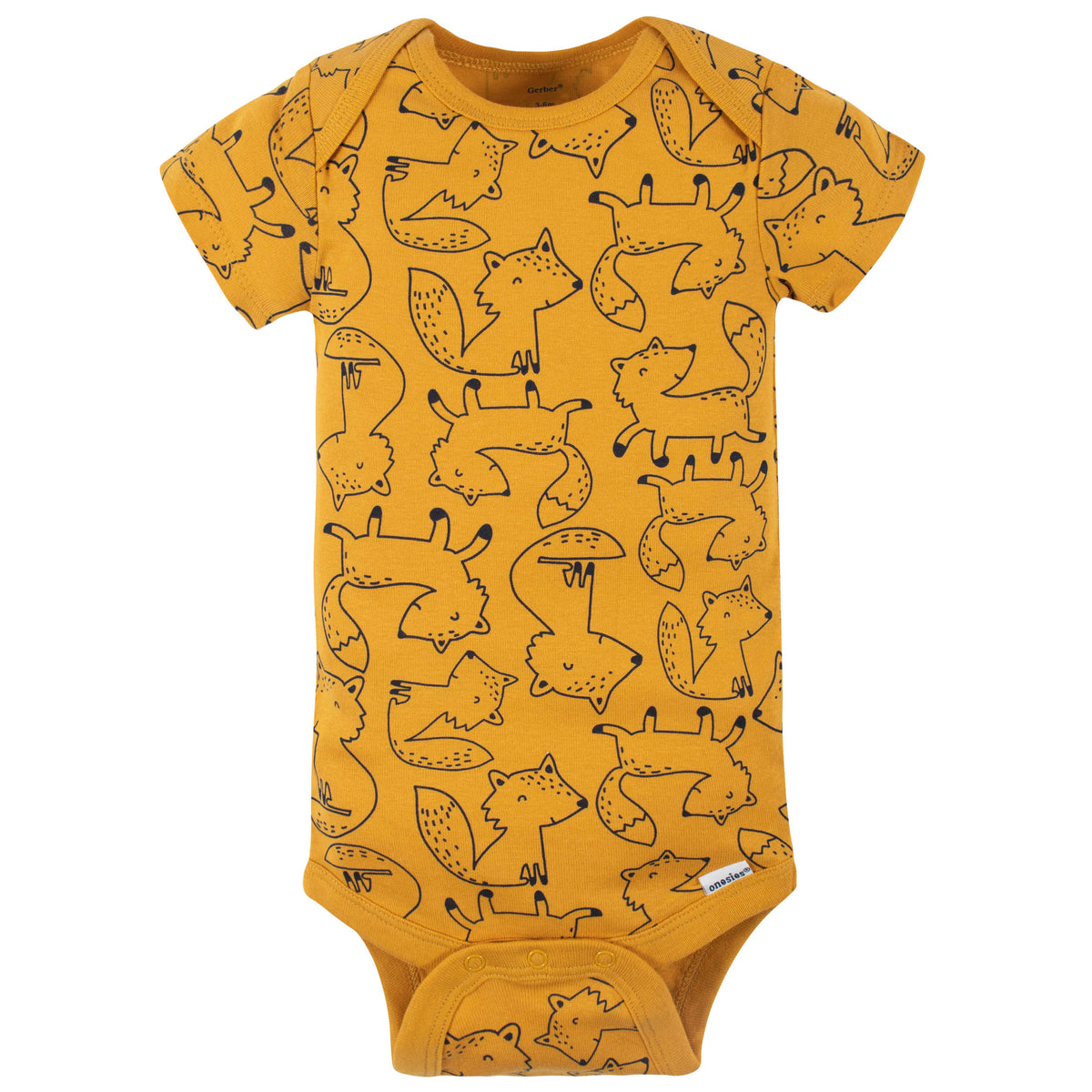 4-Pack Baby Boys Fox Short Sleeve Onesies Bodysuits, additional view 2