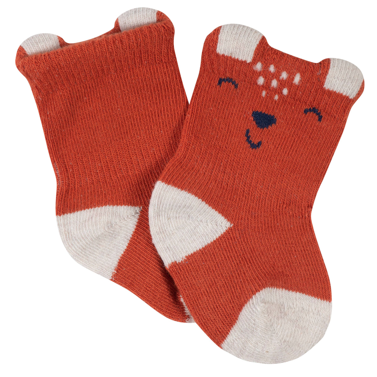 6-Pack Baby Boys Fox Wiggle-Proof Jersey Crew Socks, additional view 2