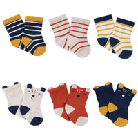 6-Pack Baby Boys Fox Wiggle-Proof™ Jersey Crew Socks