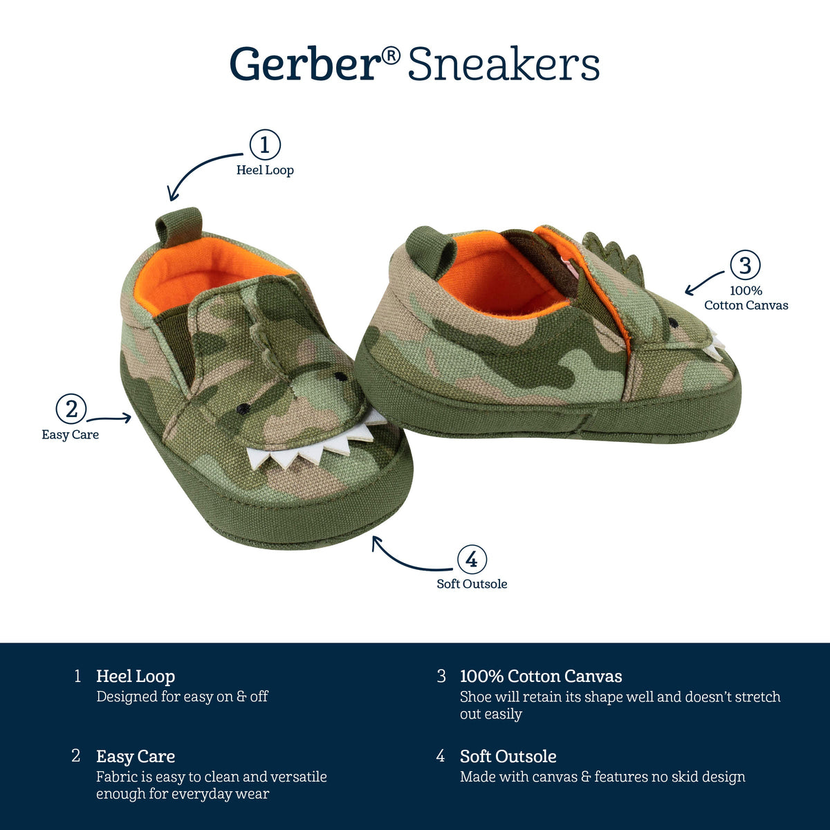 Baby Boys Dinosaur Shoes-Gerber Childrenswear Wholesale