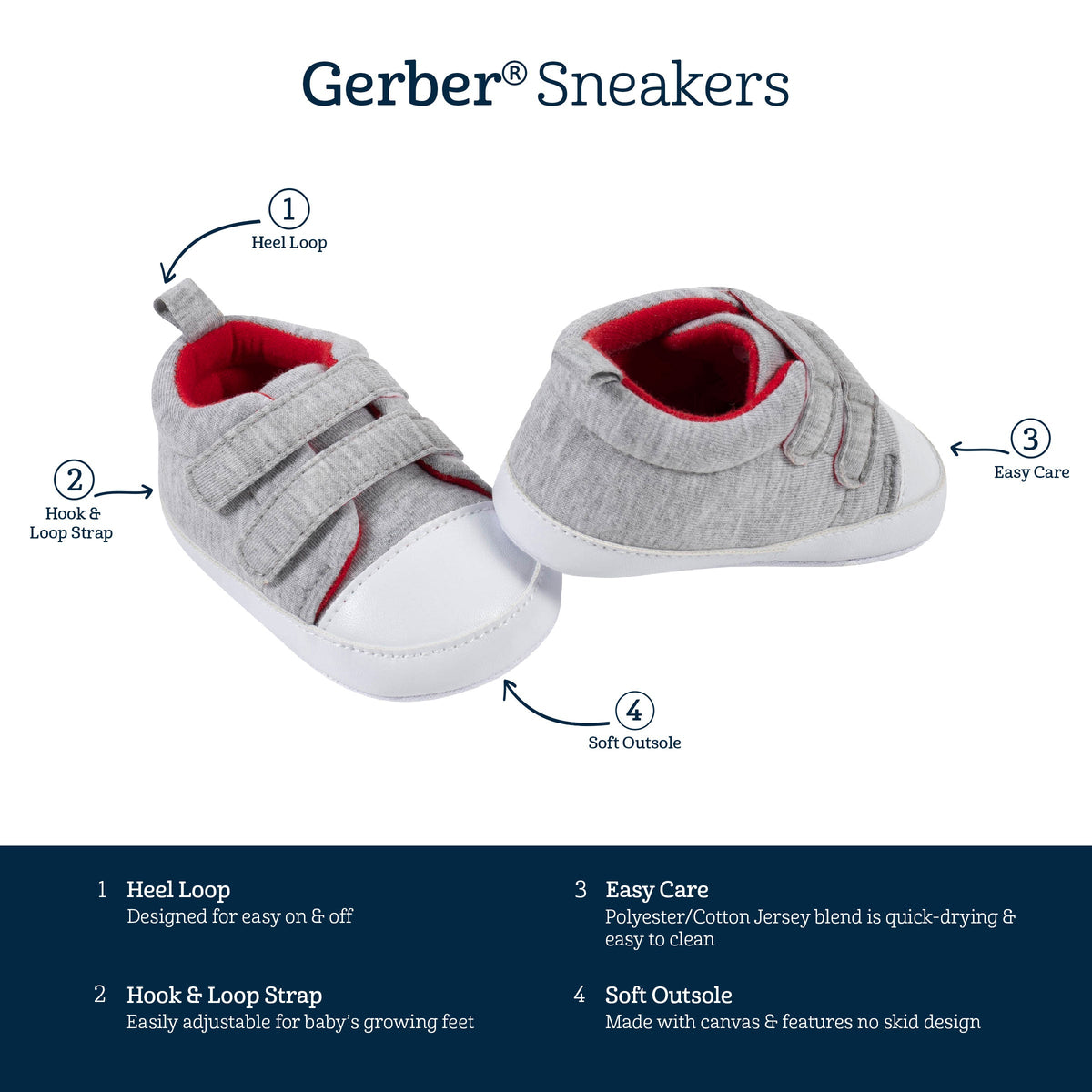 Baby Boys Heather Shoes-Gerber Childrenswear Wholesale
