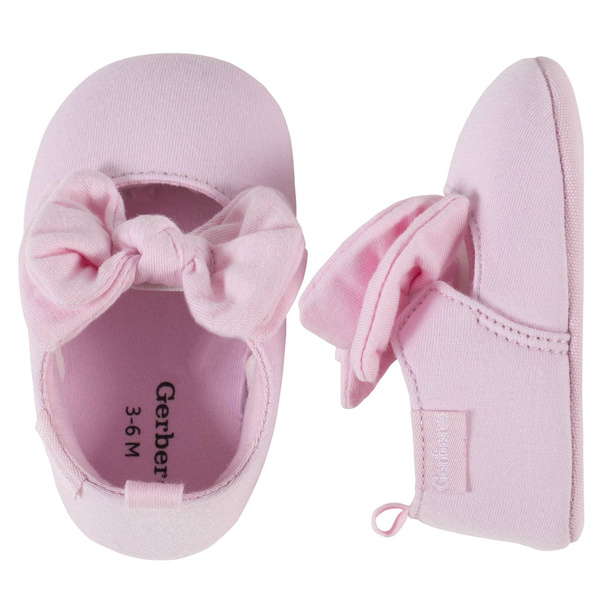 Baby Girls Pink Slipper Shoes, additional view 3