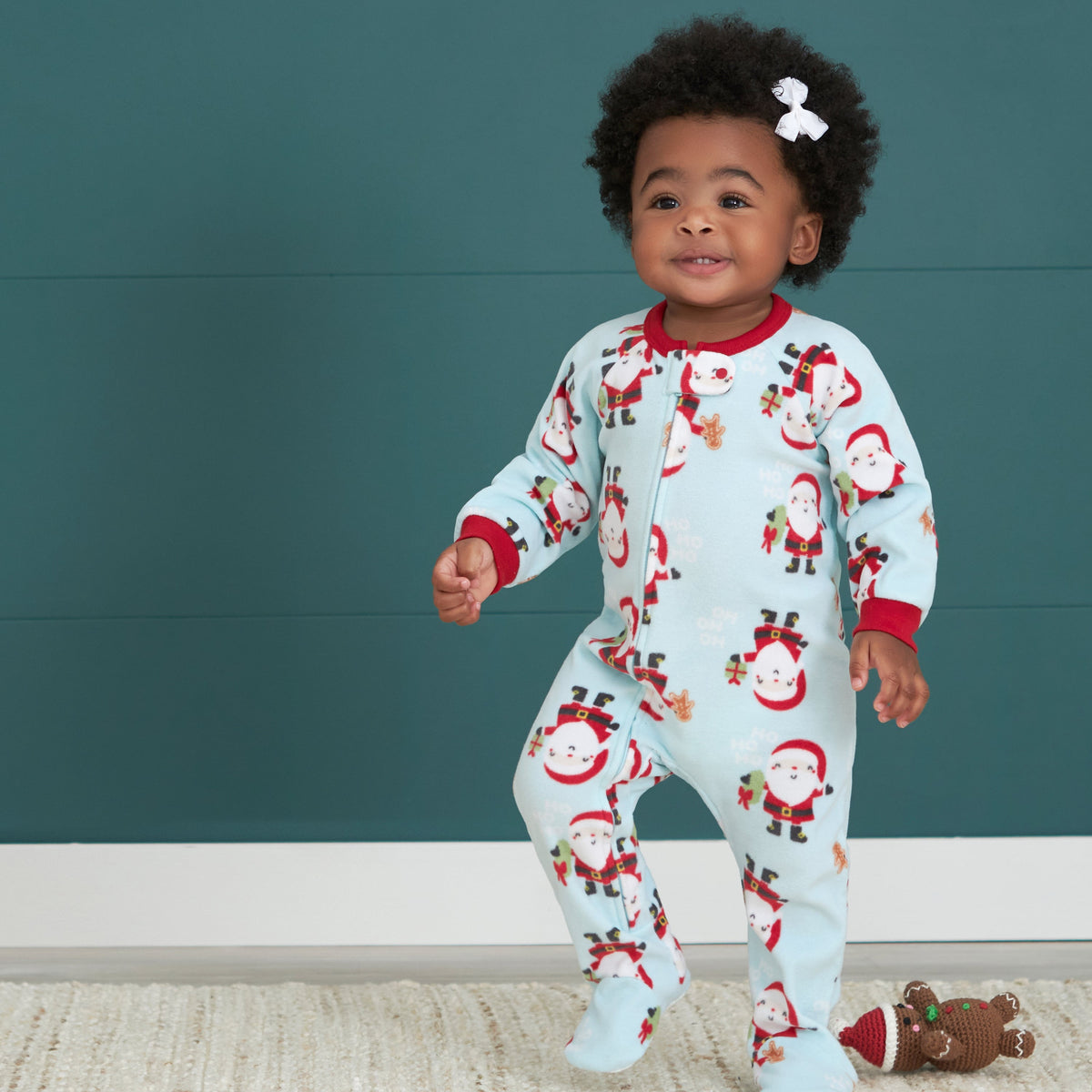 2-Pack Baby & Toddler Santa Fleece Pajamas, lifestyle photo 1