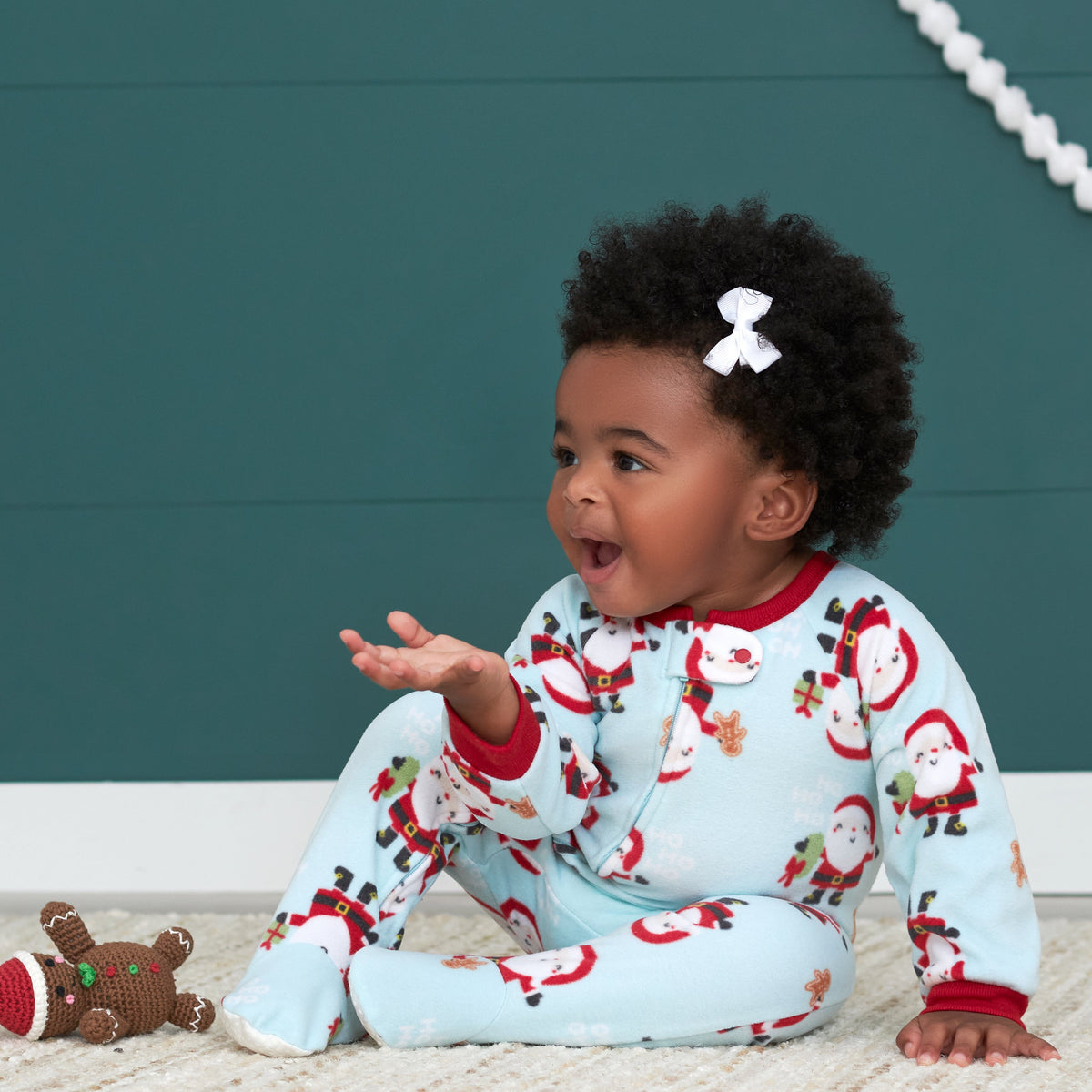 2-Pack Baby & Toddler Santa Fleece Pajamas, lifestyle photo 2