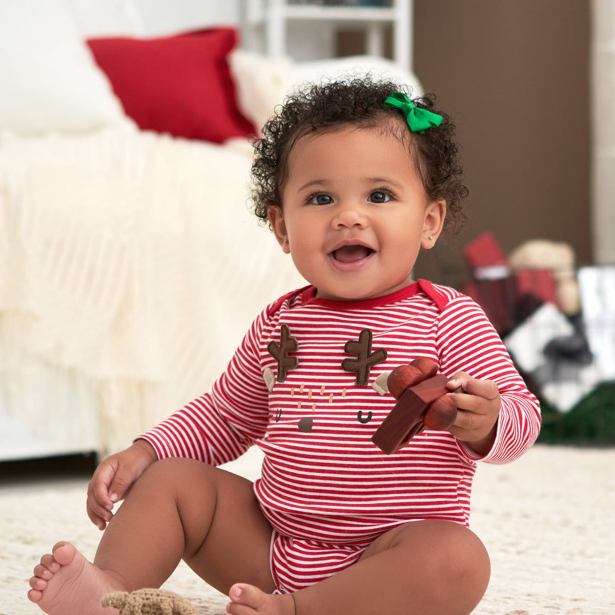 Baby Reindeer Long Sleeve Onesies Bodysuit, lifestyle photo 2