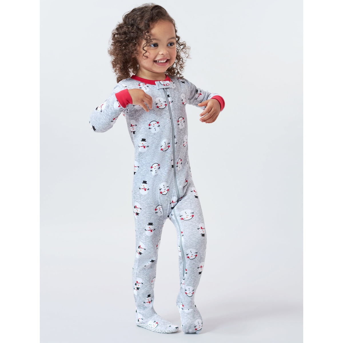 Baby Snowman Snug Fit Footed Cotton Pajamas, lifestyle photo 1