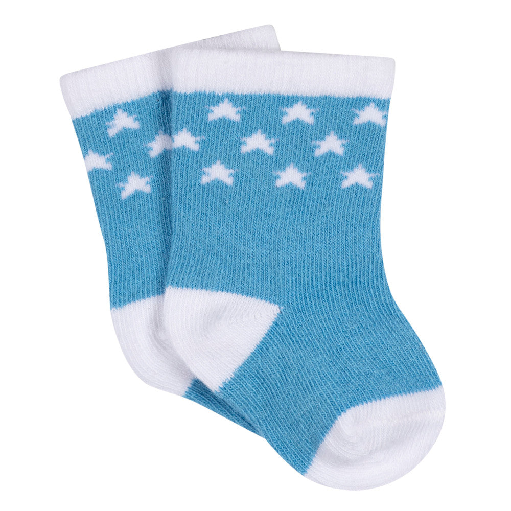 CASE of 20: 3-Pack Baby Boys Stars Jersey Crew Socks, additional view 1