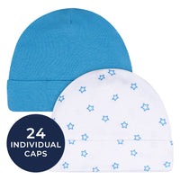 CASE of 12: 2-Pack Baby Boys Stars Caps
