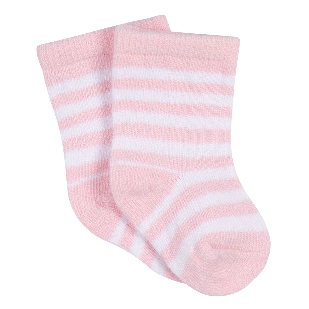 CASE of 20: 3-Pack Baby Girls Stars Jersey Crew Socks, additional view 2