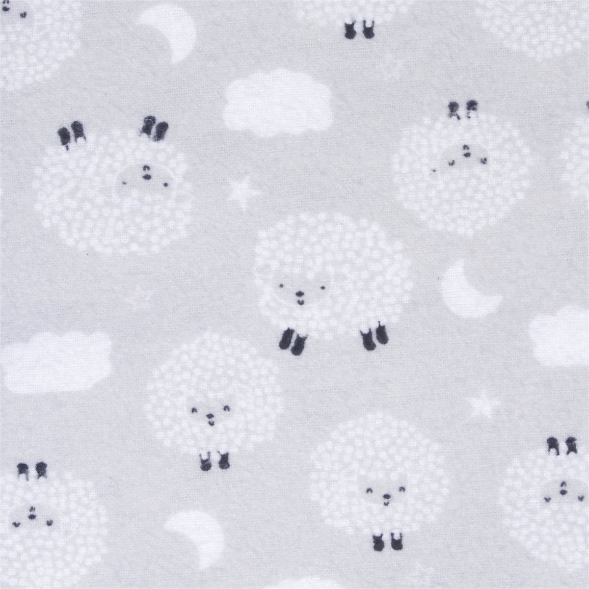 5-Pack Baby Neutral Sheep Flannel Receiving Blankets, close-up detail 2