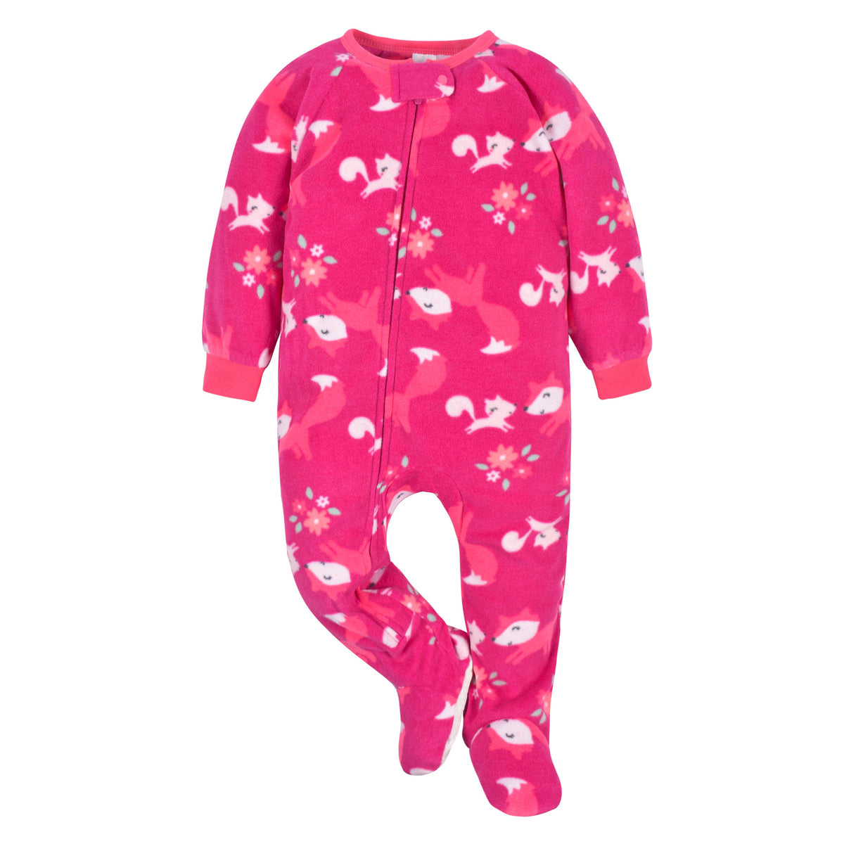4-Pack Baby & Toddler Girls Fox & Floral Fleece Pajamas, additional view 2, view 13