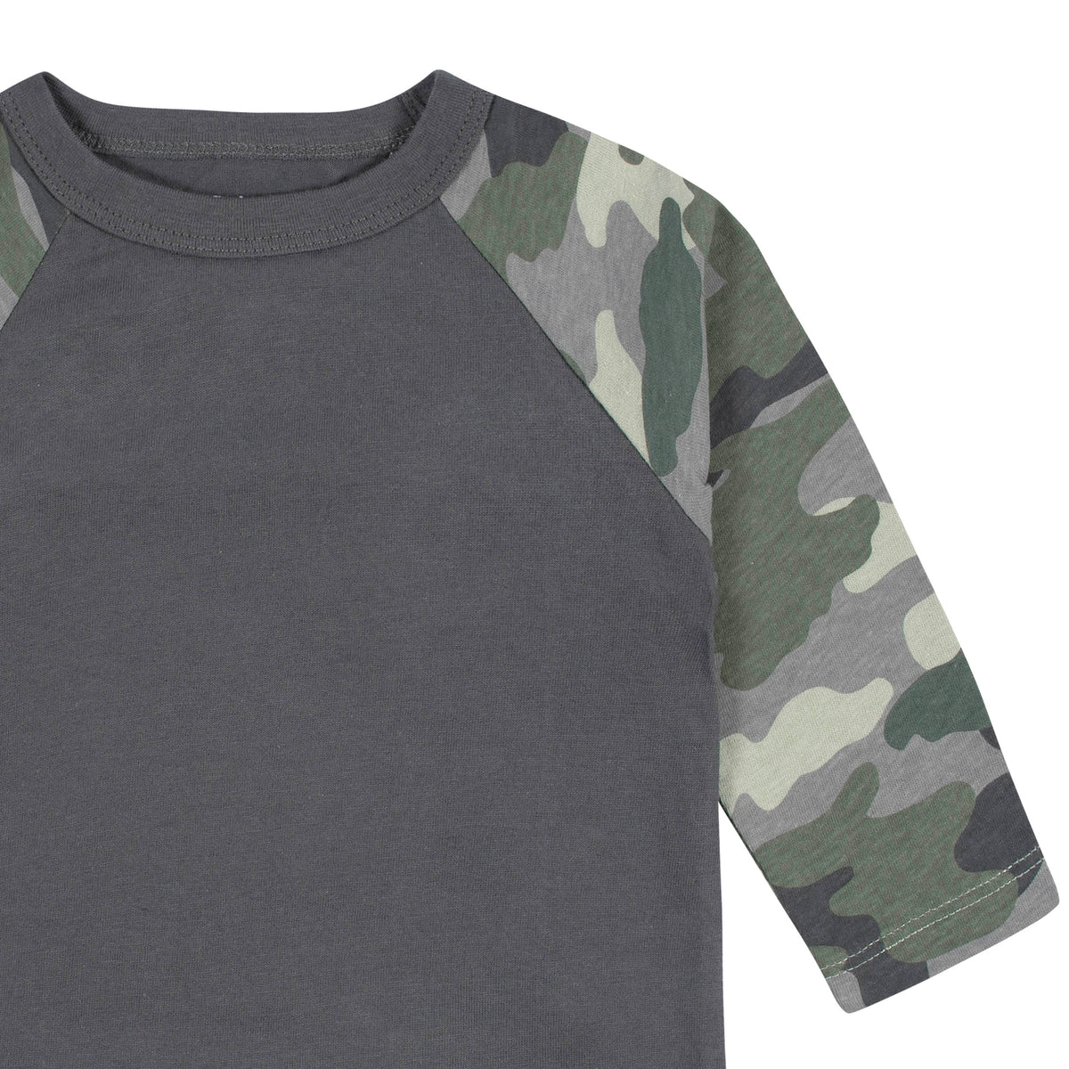 3-Pack Baby & Toddler Boys Color Me Camo Long Sleeve Baseball Tees, close-up detail 3