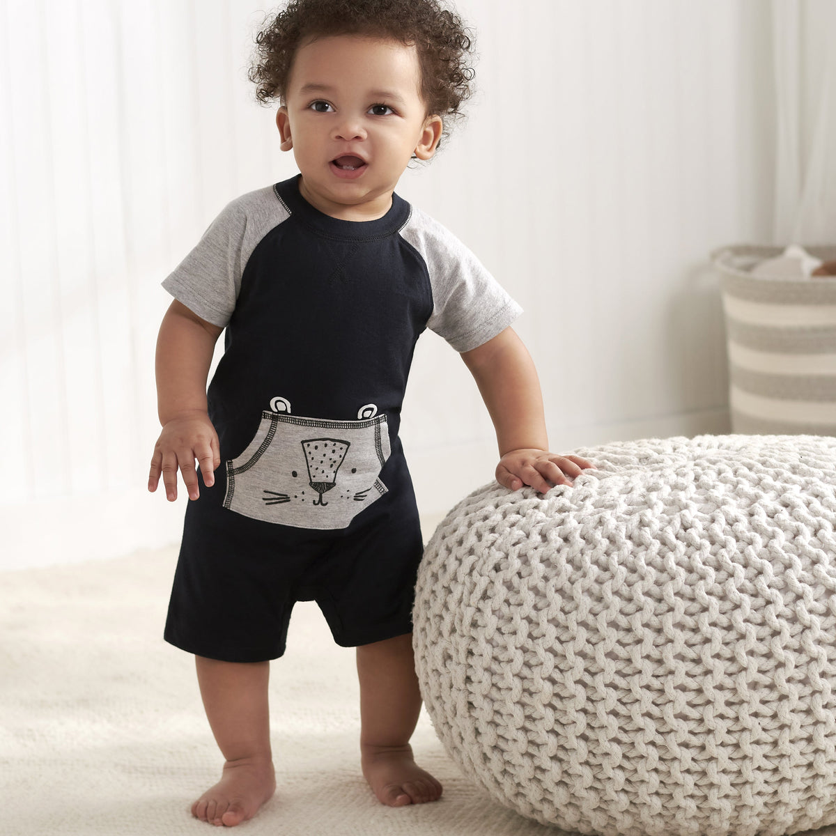 2-Pack Baby Boys Tiger Rompers, lifestyle photo 1
