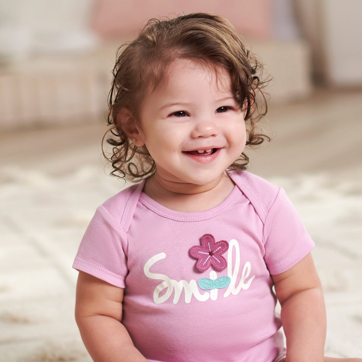 8-Pack Baby Girls Lavender Garden Onesies Bodysuits, lifestyle photo 3