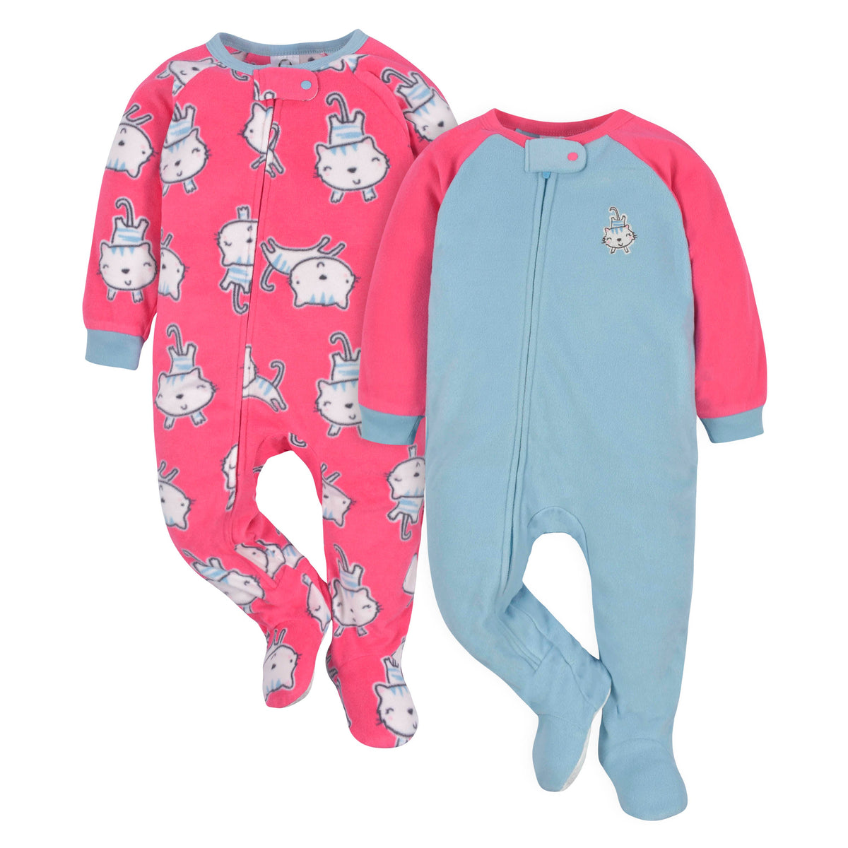 4-Pack Baby & Toddler Girls Tiger & Cutie Fleece Pajamas, view 7