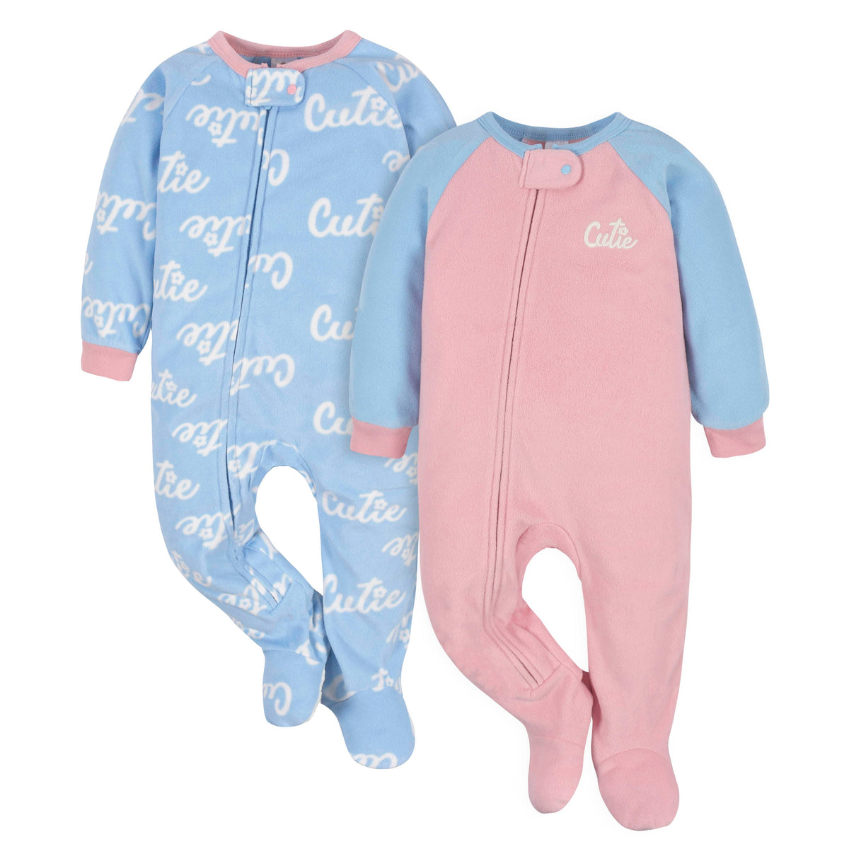 4-Pack Baby & Toddler Girls Tiger & Cutie Fleece Pajamas, view 2