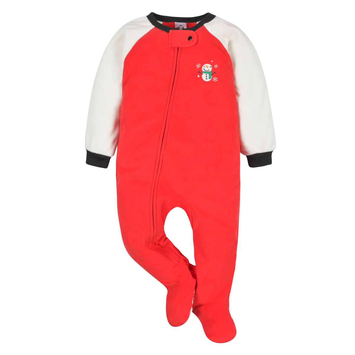 2-Pack Baby & Toddler Neutral Snowman Fleece Pajamas, additional view 1